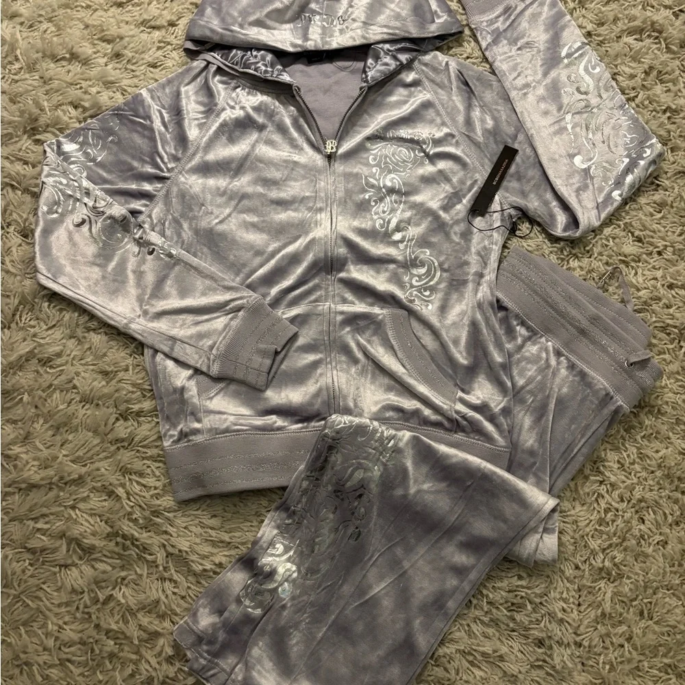 BCBGMaxAzria Silver Fabric with Black Label Size L - Picture 1 of 16